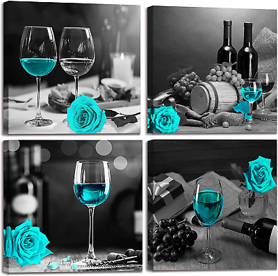 #ad #ad Kitchen Wall Art Wine Wall Decor for Bedroom Women Black and White Wall Pictur $82.88