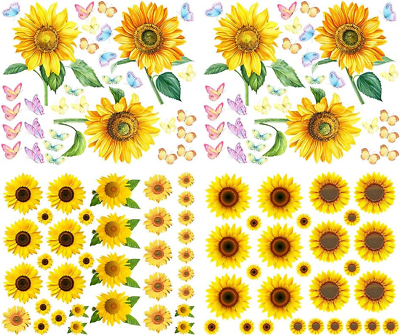 #ad Sunflower Wall Stickers with Butterfly118Pcs Removable Yellow Flower Wall Decal $15.67