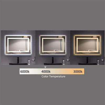 #ad Home Mirror LED Light Anti fog Makeup Mirror Illuminated Wall Touch Vanity $161.98
