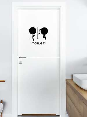#ad Toilet Sign Pattern Wall Sticker Wall Art Decoration Adhesive Wall Decals $7.64