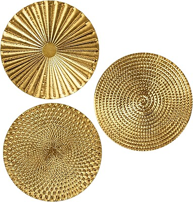 #ad Gold Metal Wall Decor Art Wall Hanging Home Decorations Modern Round Wall Art $38.99