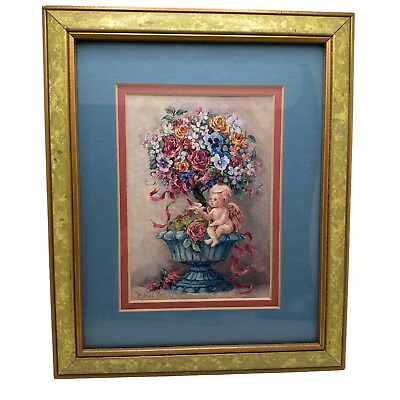 #ad #ad Barbara Mock Mythical Topiary Framed Artwork Signed 11.5quot;x9.5quot; Contemporary $27.65