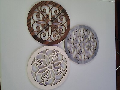 #ad Wood Wall Decor Lot Of 3 10 Inch $13.00