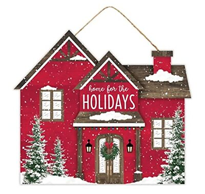 #ad 11 Wooden Sign: Home Holidays House Wall Door Hanger Sign $19.67