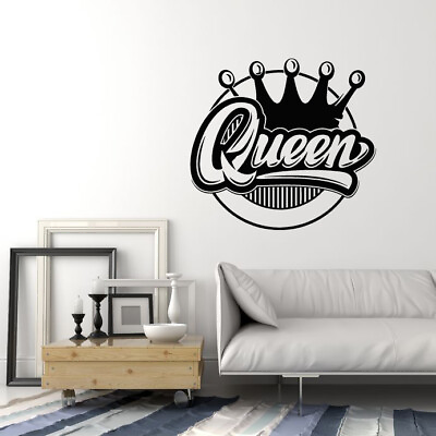 #ad Vinyl Wall Decal Queen Crown Logo Kingdom Home Decor Stickers Mural g3787 $68.99