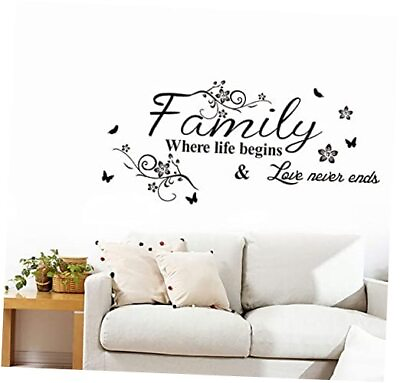 #ad Inspirational Love Quotes Wall Decals Family Where Life Begins Butterflies $21.90