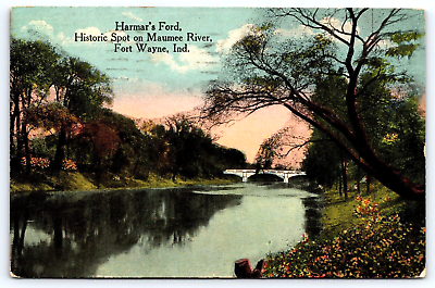 #ad Fort Wayne IN Harmar#x27;s Ford Maumee River Antique Vintage 1918 Post Card $3.99