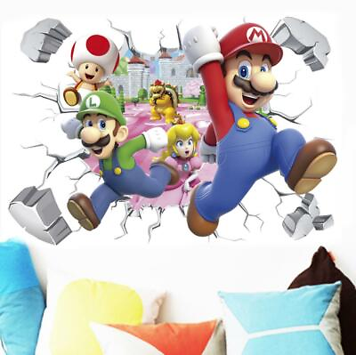 #ad 3D Super Mario Bros Lugi Removable HUGE Wall Stickers Decal Kids Home Decor USA $9.91