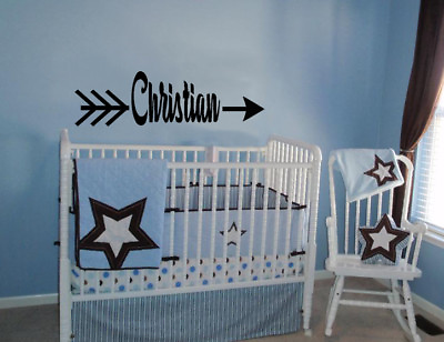 #ad CHILD PERSONALIZED NAME ARROW VINYL WALL DECAL LETTERING NURSERY STICKER DECOR $9.01