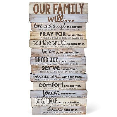 #ad Lighthouse Christian Products Our Family Will Love One Another Rustic Stacked... $33.54