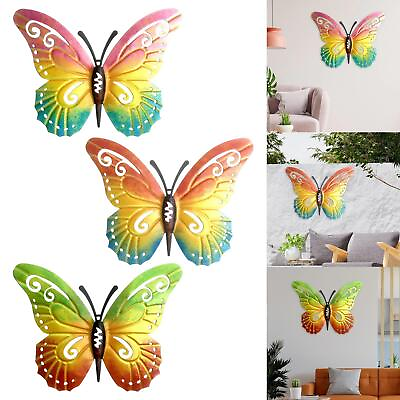 #ad 3pcs Butterfly Wall Decors Wall Sculptures Figurines For Garden Home Decors $37.98