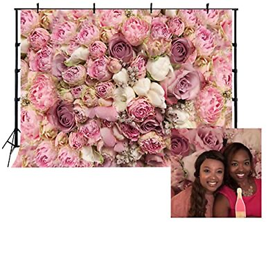 #ad 7x5ft Bridal Shower Photography Backdrop Photo Background Rose Floral Wall Ne... $23.56