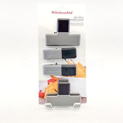 #ad KitchenAid Set of 4 Clips Kitchen Clips Charcoal Grey HGSA $19.19