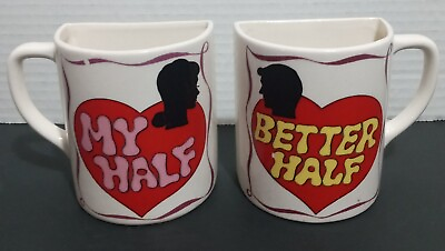 #ad Enesco Better Half My Half decor coffee mug set Vintage Half mug $16.00