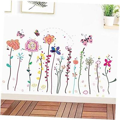 #ad #ad Colorful Flower Wall Decals Butterfly Peel and Stick Wall Stickers Flower Vine $19.47