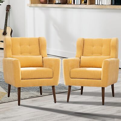 #ad Modern Accent Arm Chair Single Sofa Upholstered Living Room Armchair Wood Leg $159.99