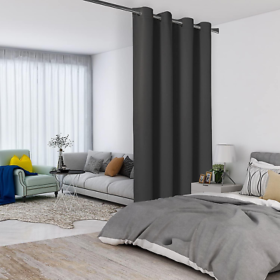 #ad #ad Dark Grey Room Divider Curtains Total Privacy Wall Room Divider Screens Sound $41.24