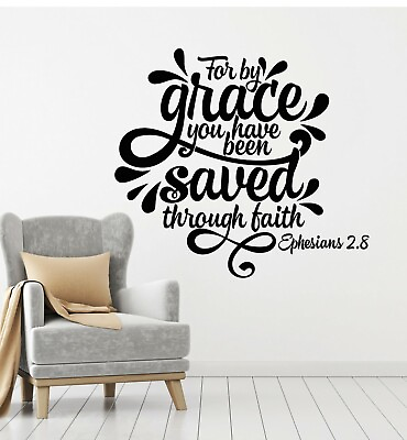 #ad Vinyl Wall Decal Grace Quote Words Lettering Religion Home Stickers g5320 $28.99