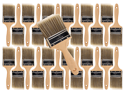 #ad 24PK 3quot; Flat House WallTrim Paint Brush Set Home Exterior or Interior Brushes $119.99