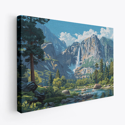#ad Beautiful Yosemite National Park 3 Horizontal Canvas Wall Art Prints Pictures $84.99