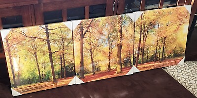 #ad Canvas Wall Art Set Of 3 NEW Woods Scenic $25.98