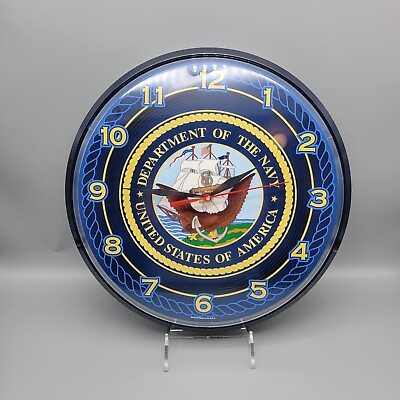 US Navy Wall Clock Blue 12 5 8quot; United States Department of Navy Wincraft NEW $53.99