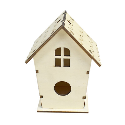 #ad Birdhouse Decor Unfinished Wood Birdhouse Bird House Window Window Bird House $8.84