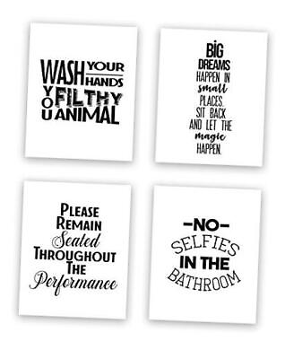 #ad Funny Bathroom Wall Art 13 Sets Available Set of 4 Quotes UNFRAMED Set 2 $10.56