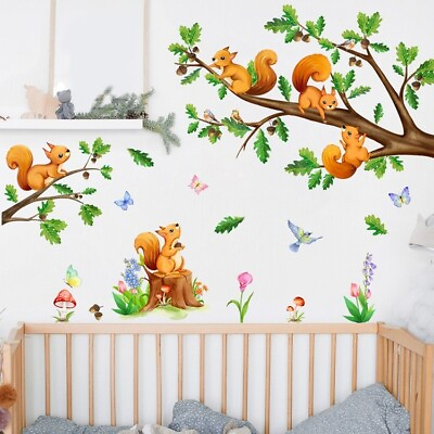 #ad Cartoon Tree branch Wall Stickers For Kids Baby Room Decoration Wallpaper Home $43.98