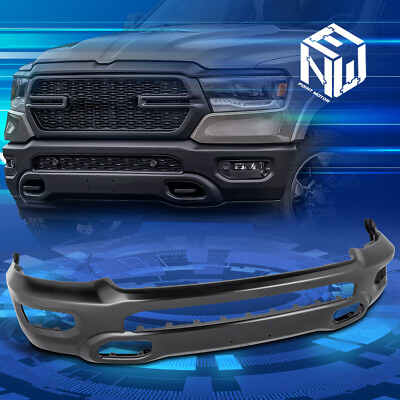 #ad For 19 22 Ram 1500 Steel Front Bumper Face Bar with Fog Lamp Cut Outs Black $332.88