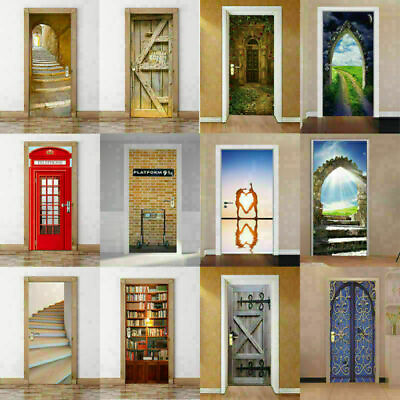 #ad #ad 2Pcs Wall Stickers 3D Scenery Mural Door Decals Self Adhesive Home Bedroom Decor $27.84