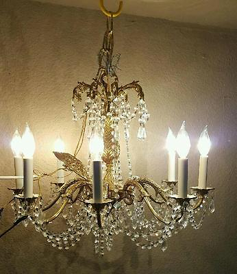 #ad vintage chandelier brass and crystal tassels 20quot; x 20quot; $499.00