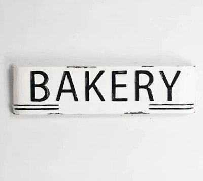 #ad New Farmhouse Retro Black White VINTAGE BAKERY SIGN Wall Hanging Kitchen 24quot; $14.95