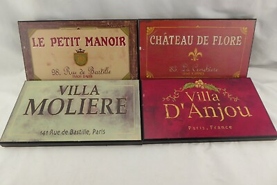 #ad Set of 4 Homegoods French Country Decor Signs Vintage Look C $31.24