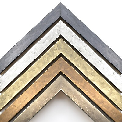 Modern Steel Wood Picture Frame Thin Contemporary Decor Distressed Gold Silver $47.00