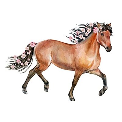 #ad Watercolor Horse Wall Decal Running Horse Wallrt Decor Stickers for Living A $26.99