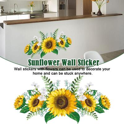 #ad #ad Sunflower Flower Wall Art Stickers Removable Vinyl Decoration; Home Decal $4.99