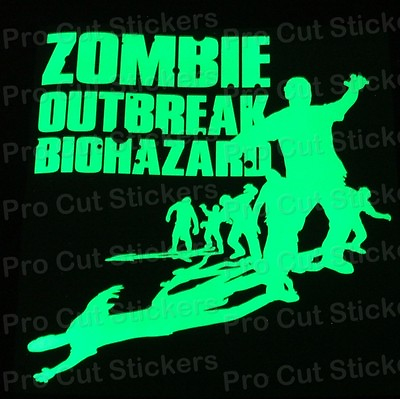 #ad Large Zombie Dead Outbreak Glow in the Dark Luminescent Wall Art Stickers Decals $9.67