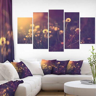 #ad Vintage Dandelion Meadow Photo Modern Flower Canvas Wall Artwork 60x32 5 Pan... $141.39
