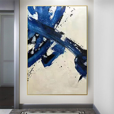 #ad Large Modern Hand Painted Abstract Line Oil Painting Wall Art On Canvas Creative $99.80