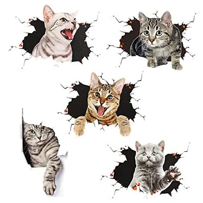 #ad #ad 5 Pcs Cat Wall DecalsCat Decals for Walls CatWall Stickers for Bedroom $17.51