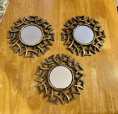 #ad Wall Decor Accent Mirrors 9.5 Inch Round SET OF THREE $16.00