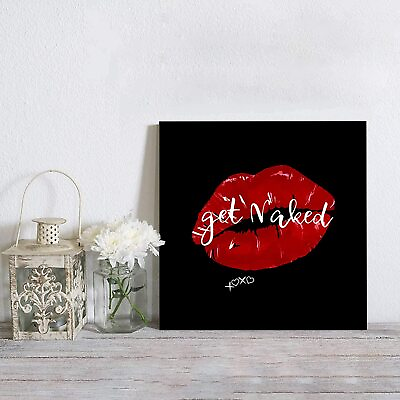 #ad Modern Home Decorations with Wood Frame Black Red Lips Sexy Wall Art $24.98