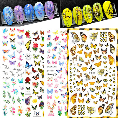 #ad Butterfly 3D Nail Stickers Waterproof Nail Art Design DIY Decal Self Adhesiv} $1.83
