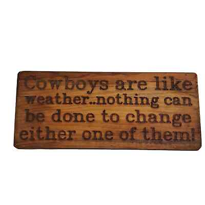 #ad Cowboy Weather Plaque Wooden Home Wall Decoration Western Cabin Farmhouse $25.00