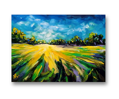 #ad Landscape Painting Michigan Original Art Summer Small Art Impressionism 5x7 in $50.00
