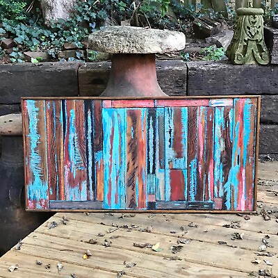 #ad Modern Reclaimed BarnWood Rustic Abstract Cabin Farmhouse Country Wall Art Decor $395.00