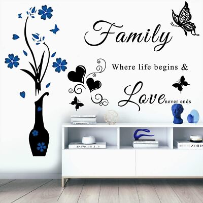 #ad Family Wall Sticker Wall Decal Inspirational Family Quote Sticker Vase Wall Art $18.35