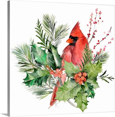 #ad Cardinal Holly Christmas I Canvas Wall Art Print Christmas Home Decor $163.99