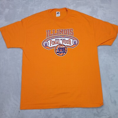 #ad Vintage Illinois Fighting Illini Shirt Men XL Orange Team Crew Champions Adult $19.41